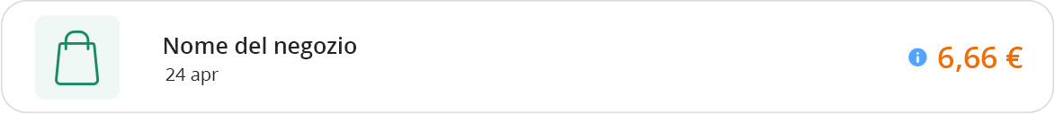 Transaction with i icon